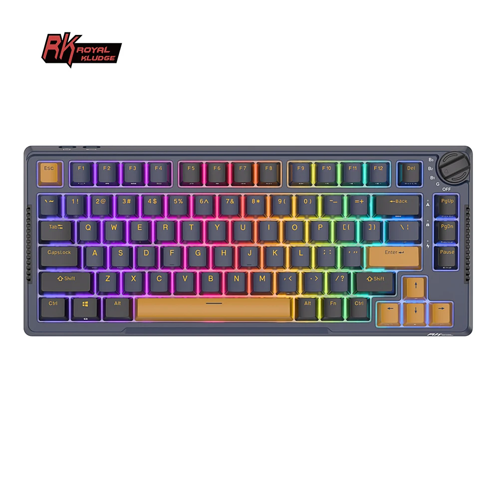 RK Royal Kludge H81 Gasket Structure Mechanical Keyboard 81 Key RGB Backlit Tri-mode 2.4G Wireless Bluetooth Gaming Keyboards