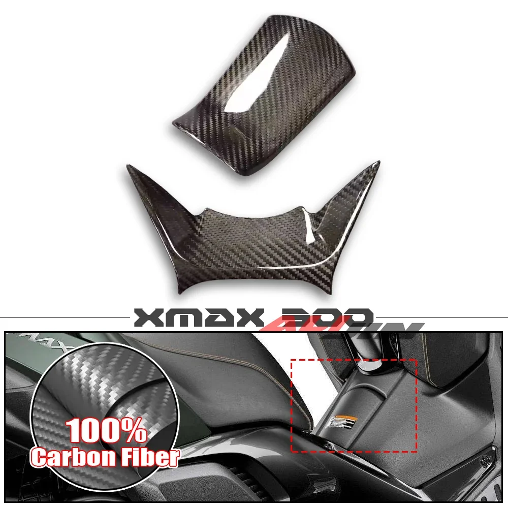 100% Real Carbon Fiber Fuel Gas Oil Tank Cap Cover Sticker X-max300 Motorcycle Scooter for YAMAHA Xmax 300 Xmax300 2023+ 2024