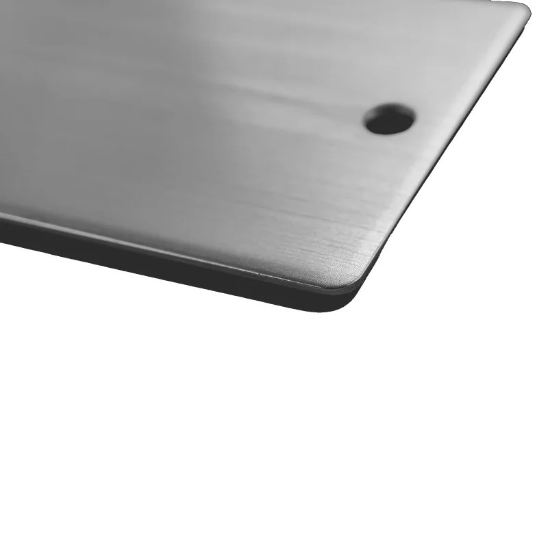 custom.OEM/ODM Stainless Steel NFC Business Card T5577 RFID Fast Package Tracking Circular Hole Digital Membership Metal Brush F