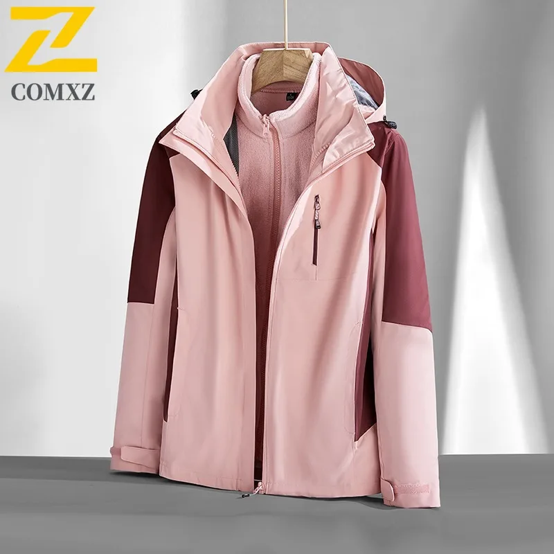 

COMXZ походная удобная куртка для мужчин, водонепроницаемое мотоциклетное пальто премиум-класса с капюшоном для путешествий, легкая осенне-зимняя верхняя одежда