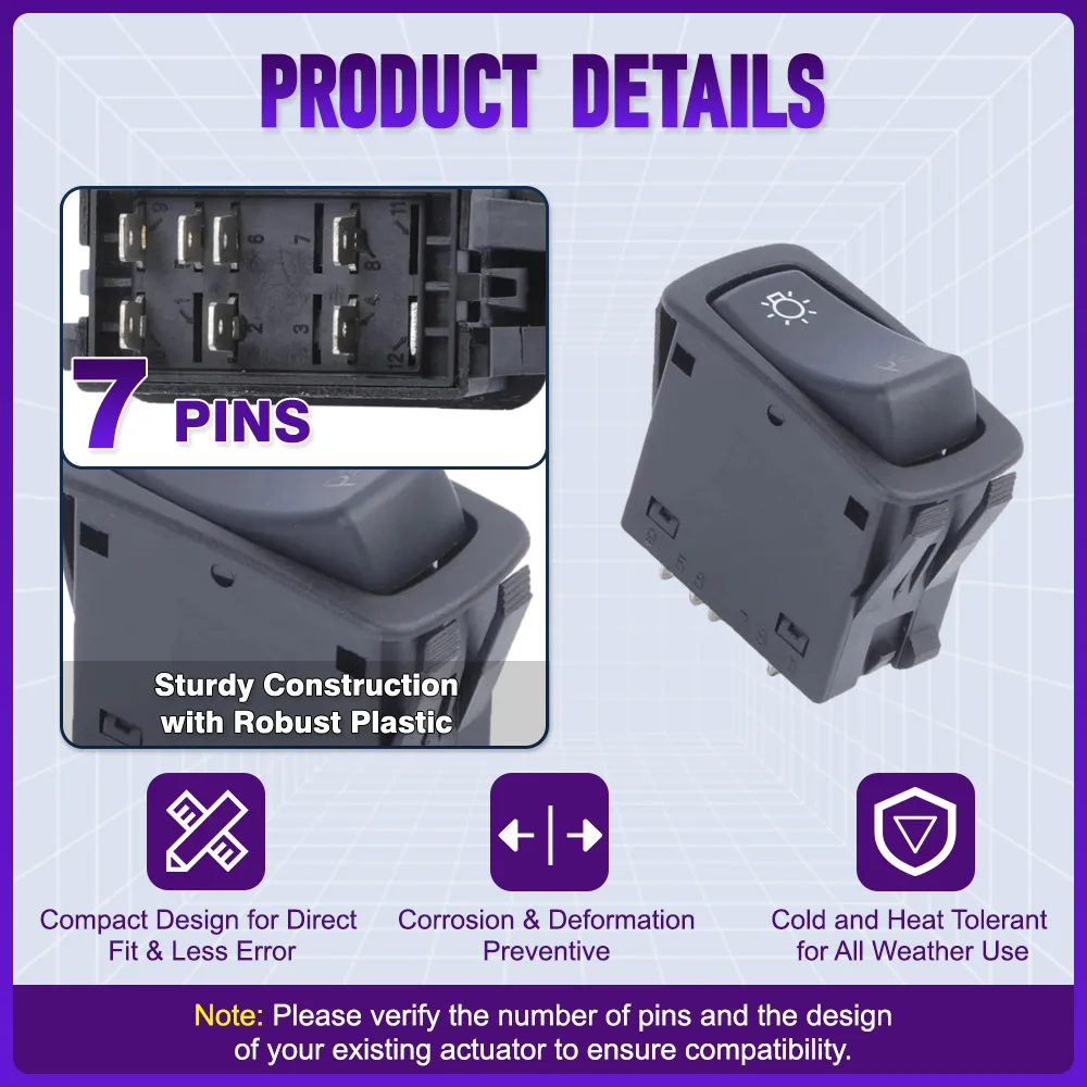 Scheinwerfer-Bremsleuchte-Steuerschalter-Taste für Mack Truck 7 Pins Linkslenker 1MR4323M42 25169835