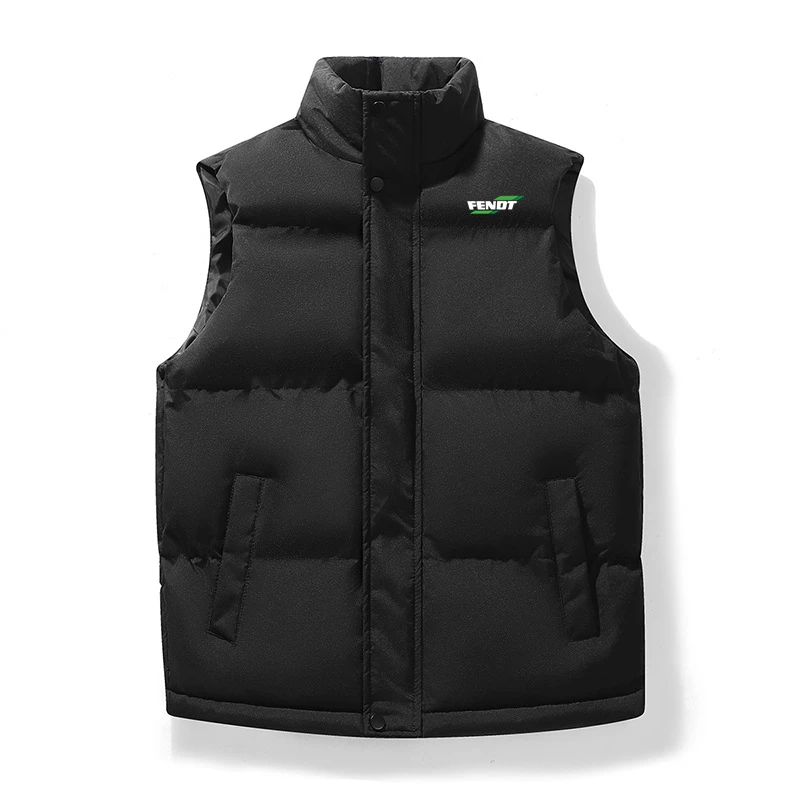 FENDT Men\' Sleeveless Vest Jackets Winter Fashion Male Cotton-Padded Vest Coats Men Stand Collar Warm Waistcoats Clothing 5XL