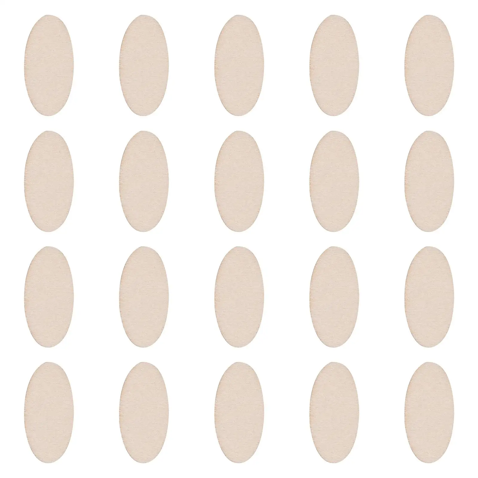 

200pcs Wooden Chips Craft Materials Oval Shape Smooth Unfinished Wood Cutouts Home Decor Holiday Party Christmas