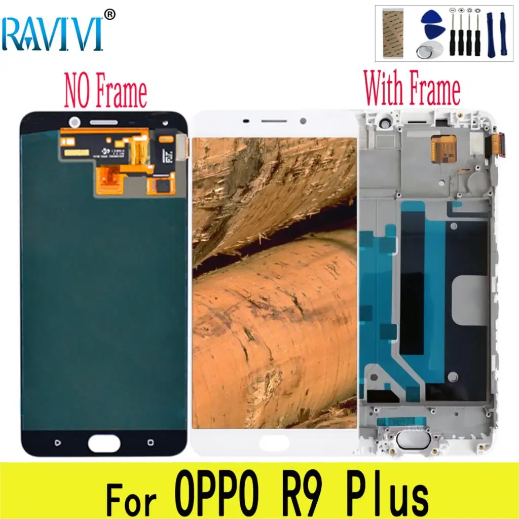 

6.0" R9Plus LCD For OPPO R9 Plus LCD Display Touch Screen Digitizer Assembly Replacement with Frame For OPPO R9Plus