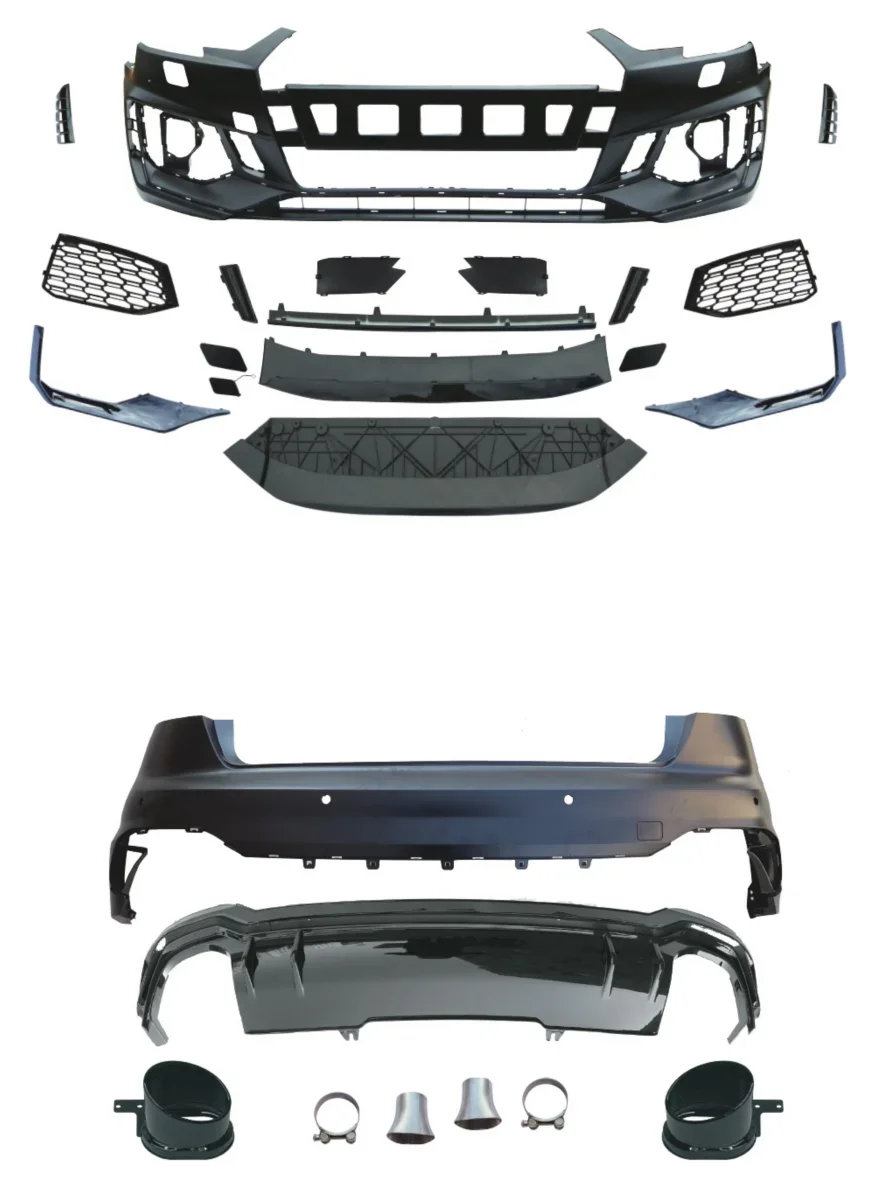 New style New Facelift Full Complete Modified Parts for Audi 2017-2020 A4 Upgrade RS4 Style Front Rear Bumper Headlights Grille