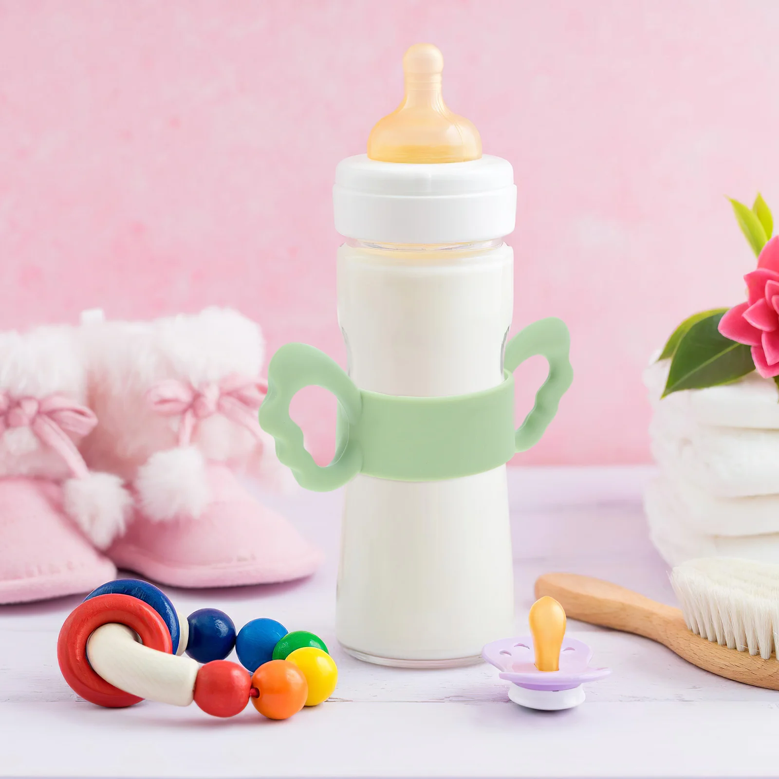 

2Pcs Comfortable Silicone Baby Bottle Handles Antislip Grip Design For SelfFeeding Infants And Toddlers Universal Bottle Holders