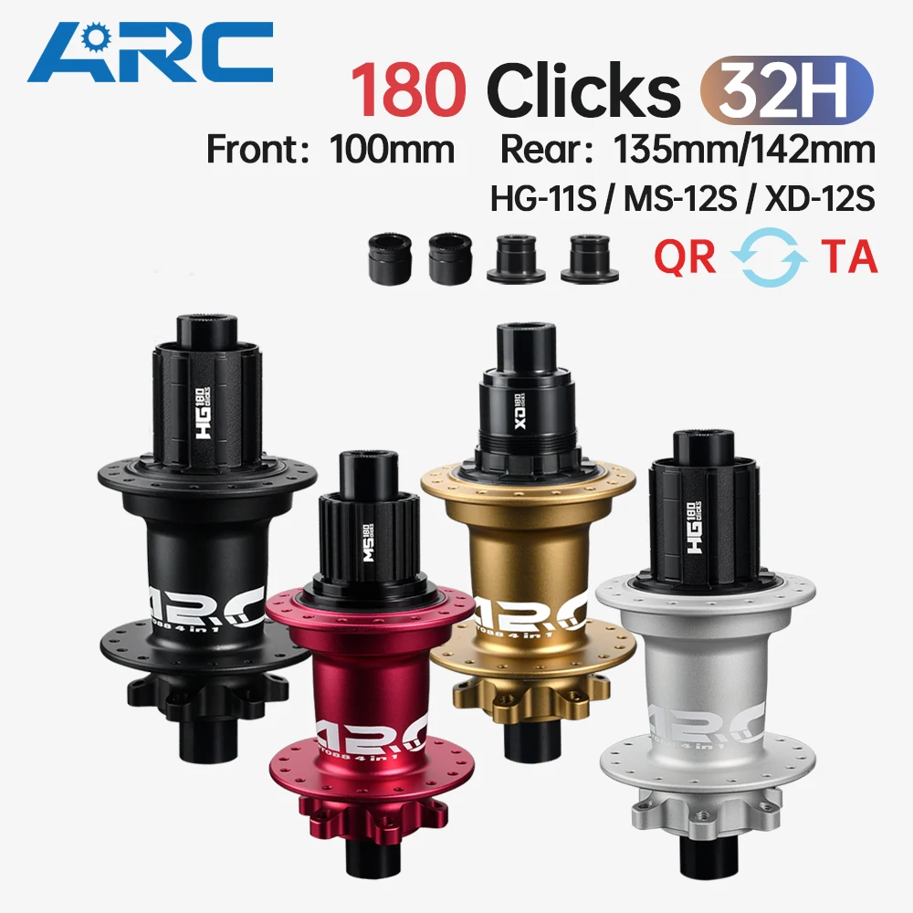 

ARC 32 отверстия, 6 собак, 180 щелчков, втулка MTB, 135/142/148/141 мм, велосипедная ступица, задняя ступица дискового тормоза из алюминиевого сплава, 8 9 10 11 12 скоростей