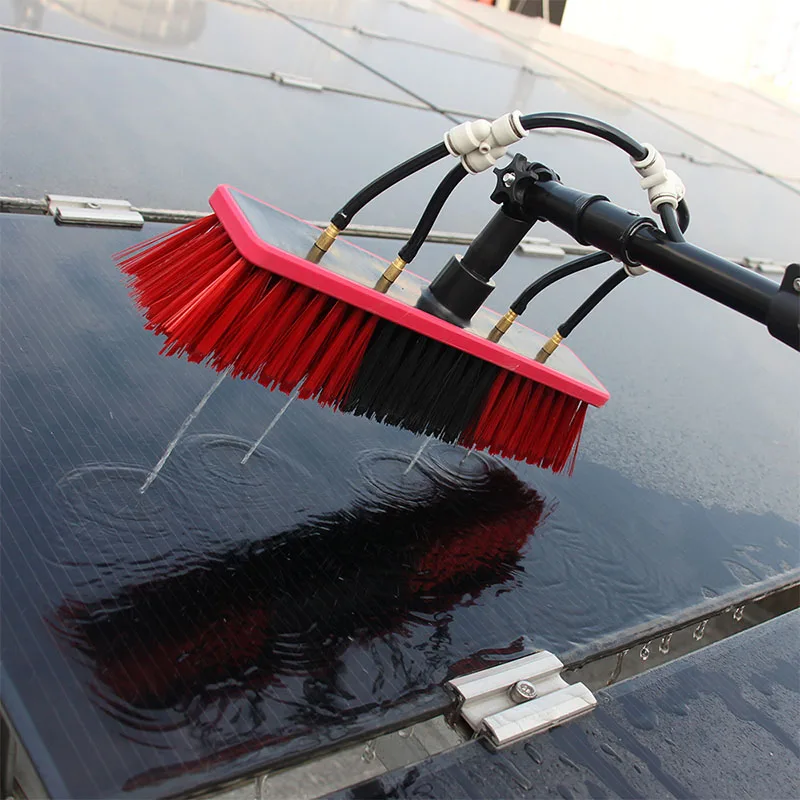 

Photovoltaic Panels Cleaning Tool Solar Panel Cleaning Brush Kit Water Fed Pole System Long Handle Window Squeegee Scraper