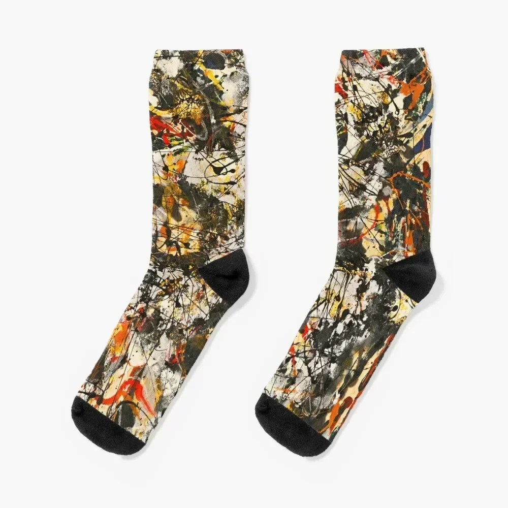 

Jackson pollock art retro Socks hiking short christmas stocking Socks Women Men's