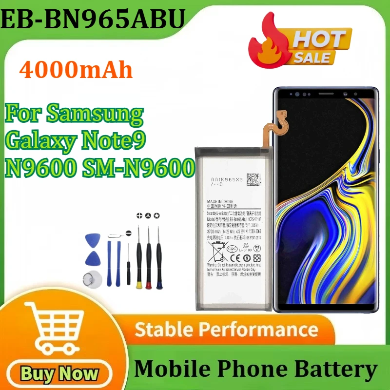 

2025 Years Replacement EB-BN965ABU 4000mAh Battery For Samsung Galaxy Note9 Note 9 N9600 SM-N9600 Mobile Phone Battery＋Tools