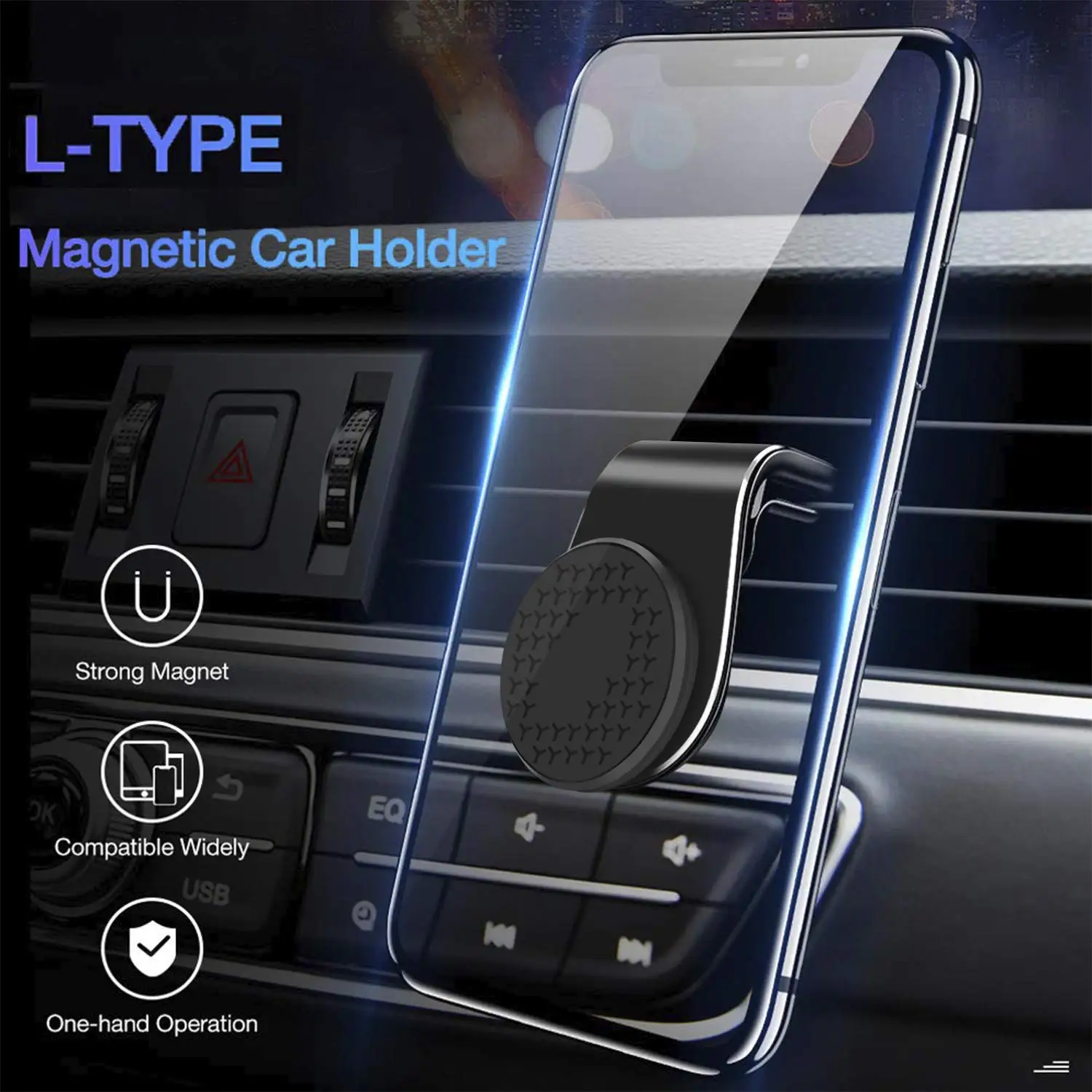 360° Rotation Metal Magnetic Car Phone Holder Stand Air Vent Magnet Car Mount GPS Smartphone Support In Car Bracket For iPhone