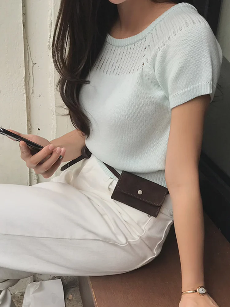 

Portable Suede Square Waist Bag Key Coin Purse Women's High-End Retro Fall Winter Versatile Youth Pure Color Korean Sle