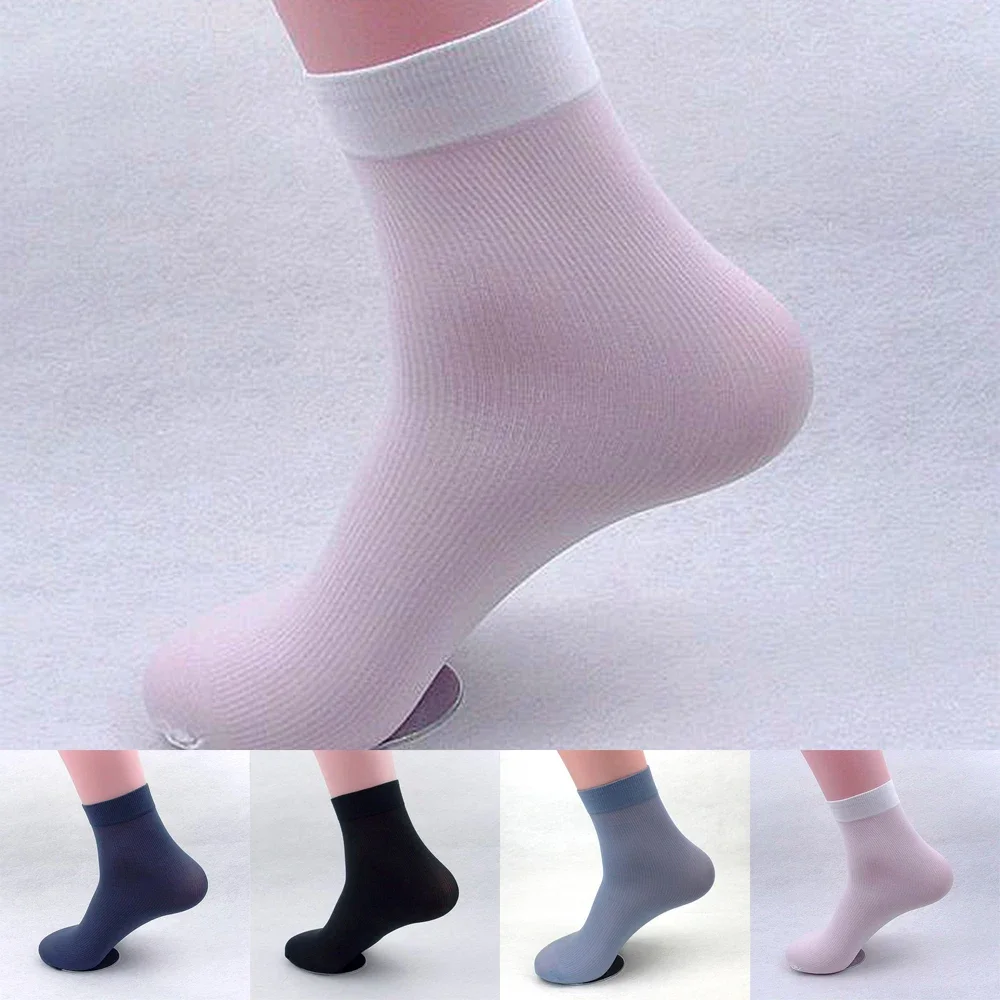 Ultra-thin Socks Breathable Comfy Plain Sports Stockings Summer Thin 10 Pairs Business Casual Dress Solid Color