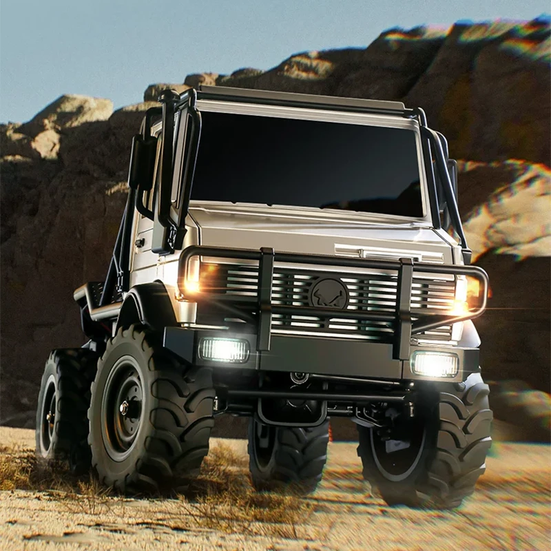 MN 333 Unimog Style RC Rock Crawler 4WD 2.4GHz All Terrain Truck with LED Lights Alloy Body High Torque Off Road Toy for Boys