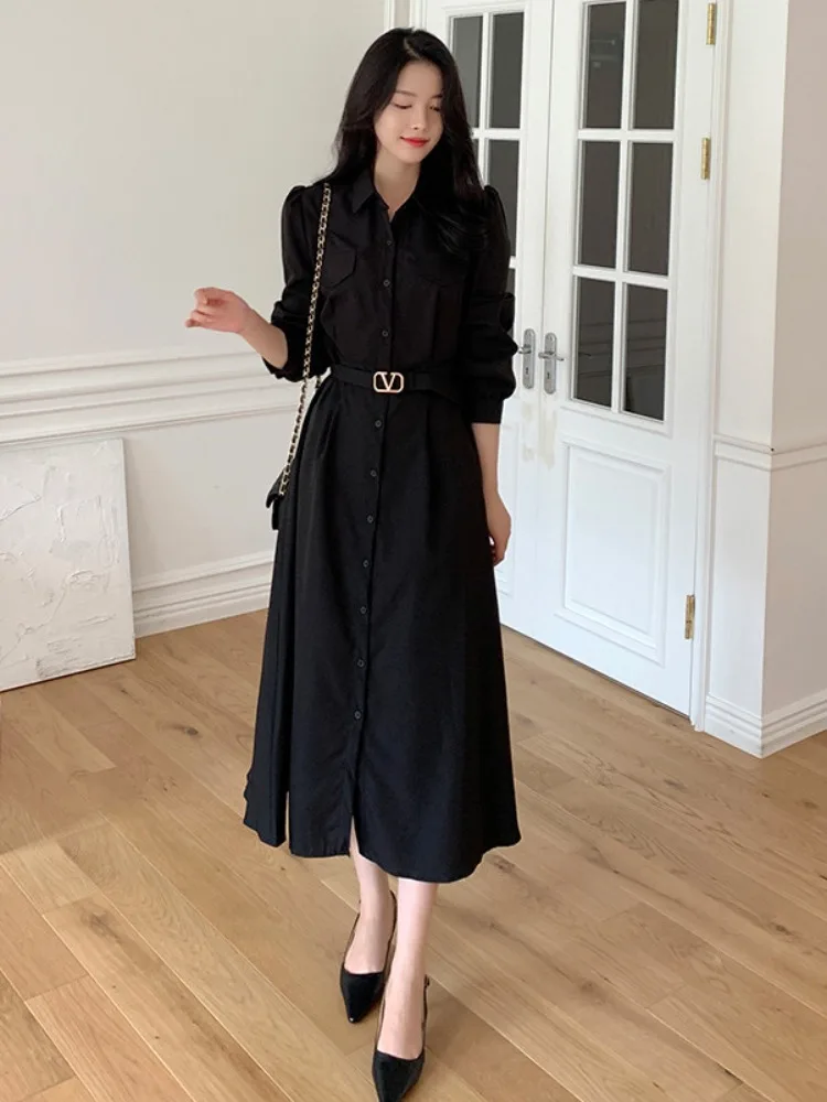 

Шикарная макси-юбка с поясом на талии в стиле ретро, женская длинная юбка трапециевидной формы Dr, весна-осень-зима, чистая электронная коммерция