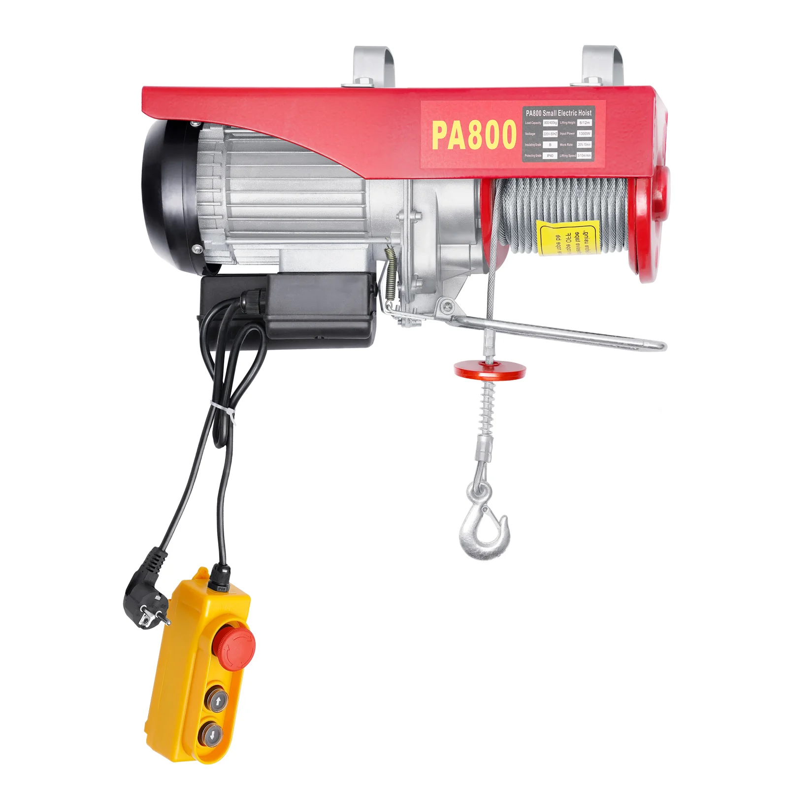 220V Electric Winch 1300W 800 kg Electric Chain Hoist  Pulley Motor Winch Electric Pulley Crane Lift Cable Hoist