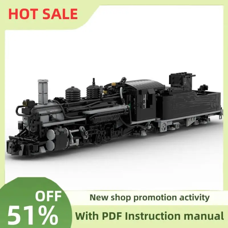 New 1628Pcs City Technical Train Tracks Railway Moc K28 Steam Locomotive Model Building Blocks Diy Creative Ideas Kids Toys Gift