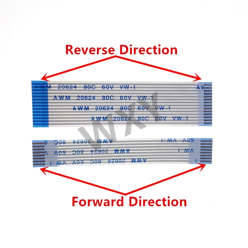 10 قطعة FPC FFC الشريط مرنة كابل مسطح 20 دبوس الملعب 0.5 مللي متر 1.0 مللي متر AWM 20624 80C 60 فولت طول 6/10/15/20/25/30/40 سنتيمتر إلى الأمام عكس
