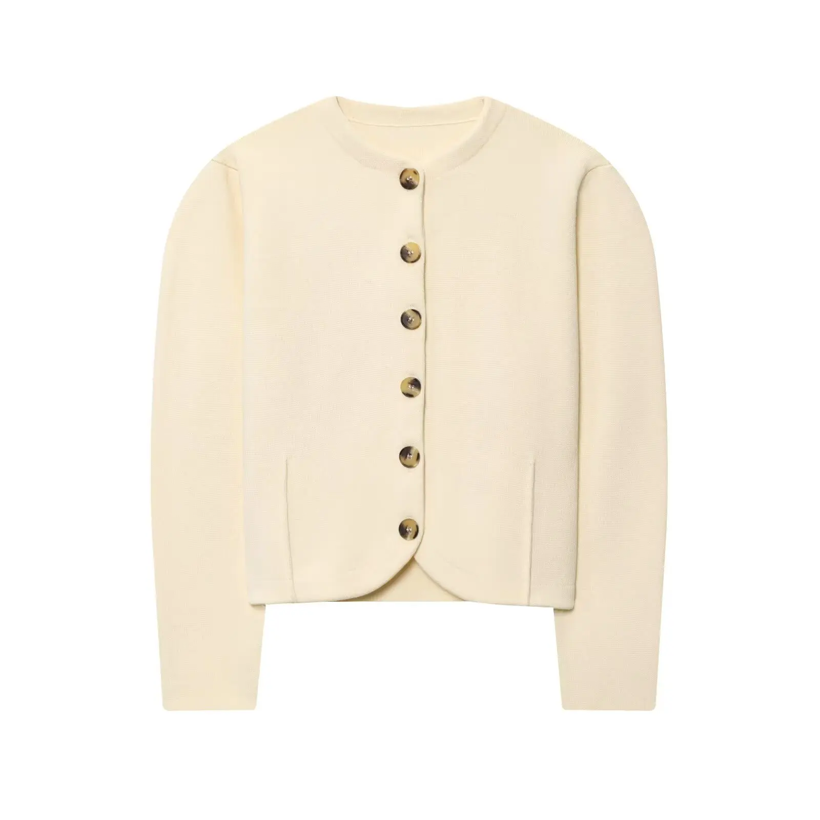 

New Autumn/Winter Women's Knit Cardigan Jacket Elegant Round Neck Single-Breasted Button-Up Cardigan