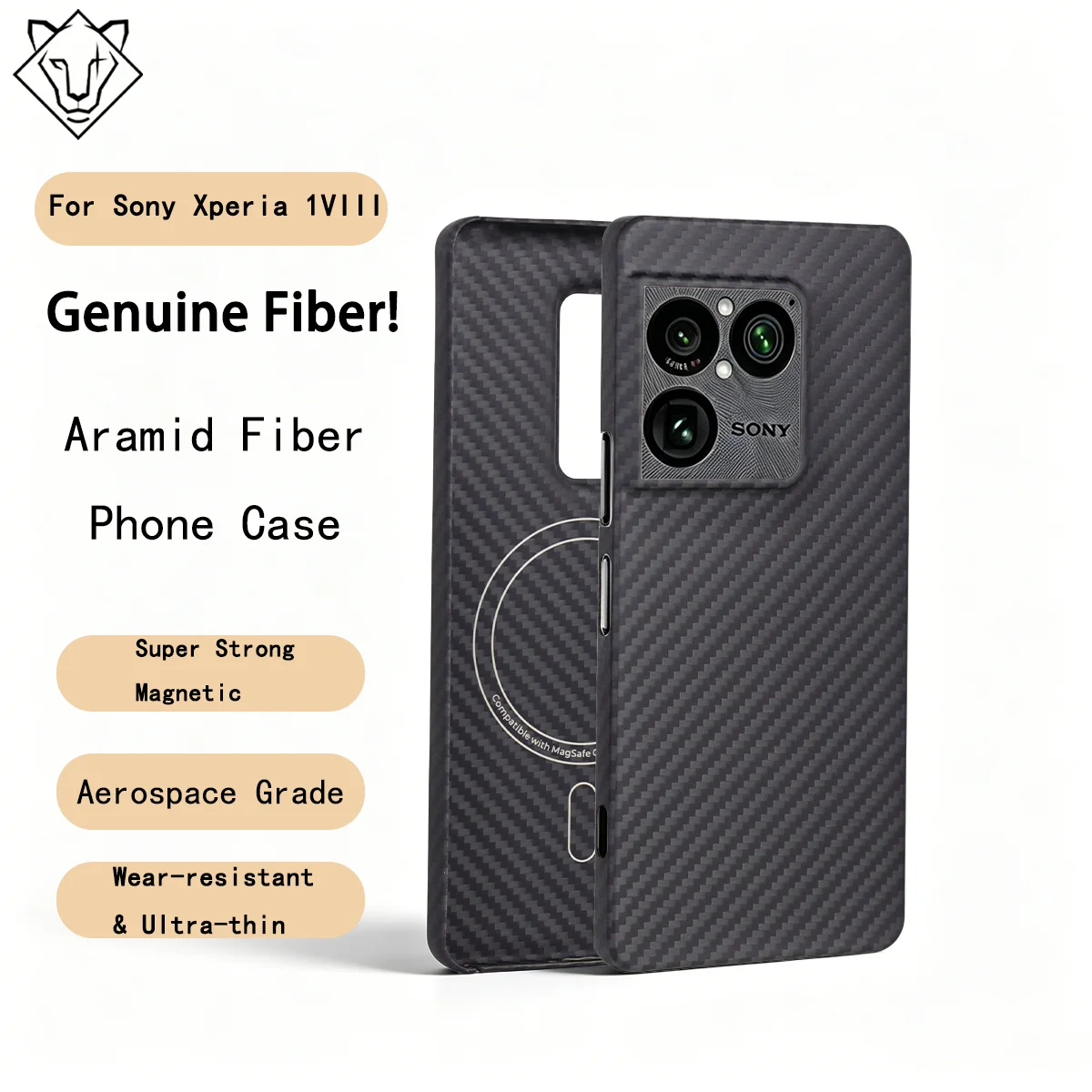 Genuine Aramid Kevlar Fiber Phone Case For Sony Xperia 1 VIII Shockproof Anti-Fingerprint Ultra Slim MagSafe Protective