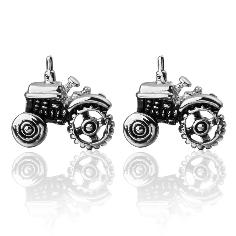 High quality tractor cufflinks fashionable French shirt badges designed by brand designer for men's wedding cufflinks