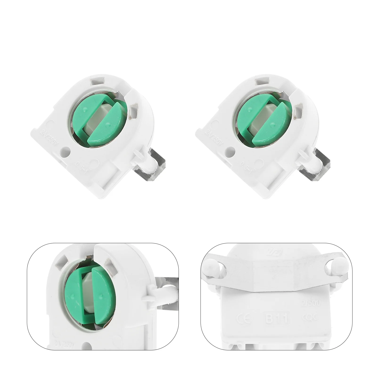 20 Pcs Light Bulbs T8 Grille Lamp Holder Replacement Lampholder Socket Holders Fluorescent White For Lights