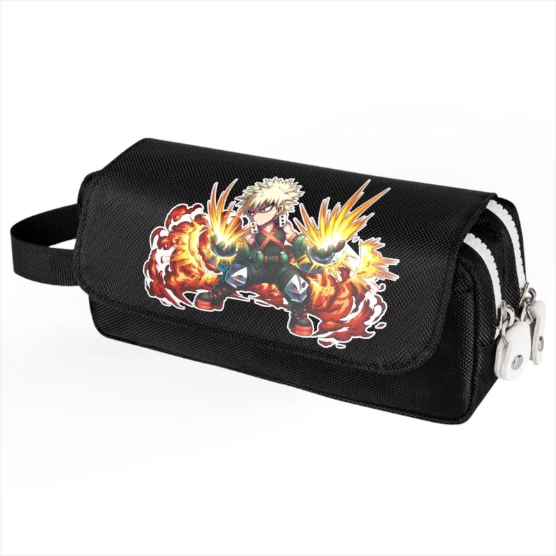 Estuche de lápices de My Hero Academia, bolsa de cosméticos de dibujos animados de Anime, papelería para estudiantes, bolsas con tapa multifunción, regalo