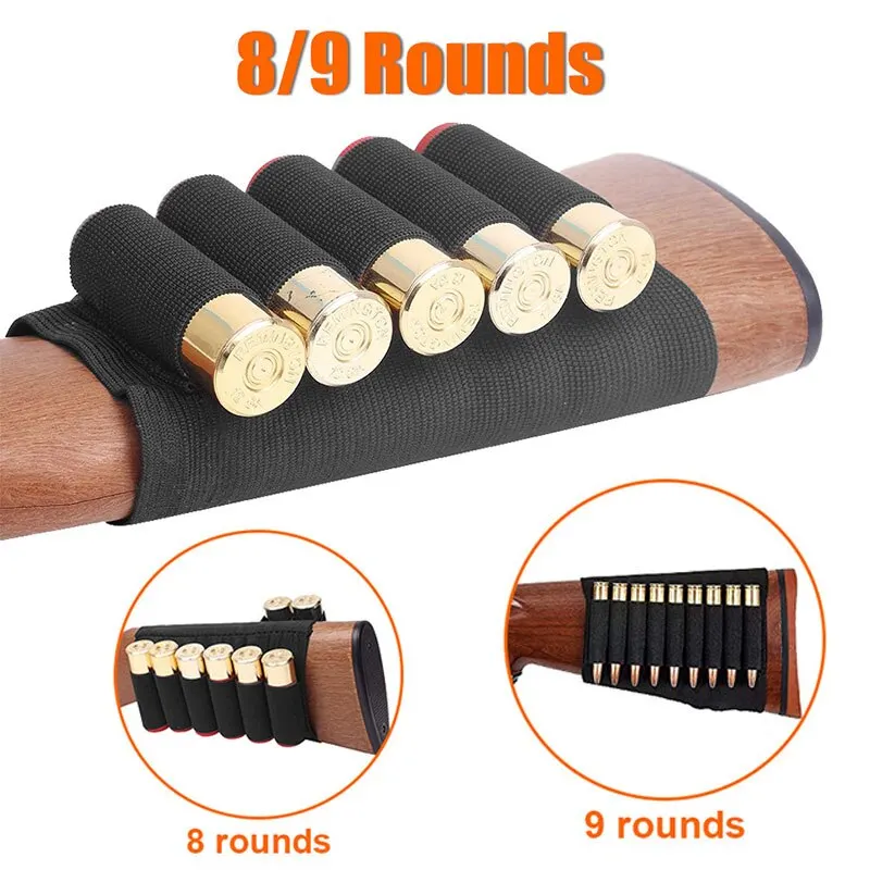 Cartridge Belt 8/9 Rounds Ammunition Package Nylon Tactical 8 Or 9 Shells Rifle Buttstock Hold Outdoor Shooting Accessory Bag