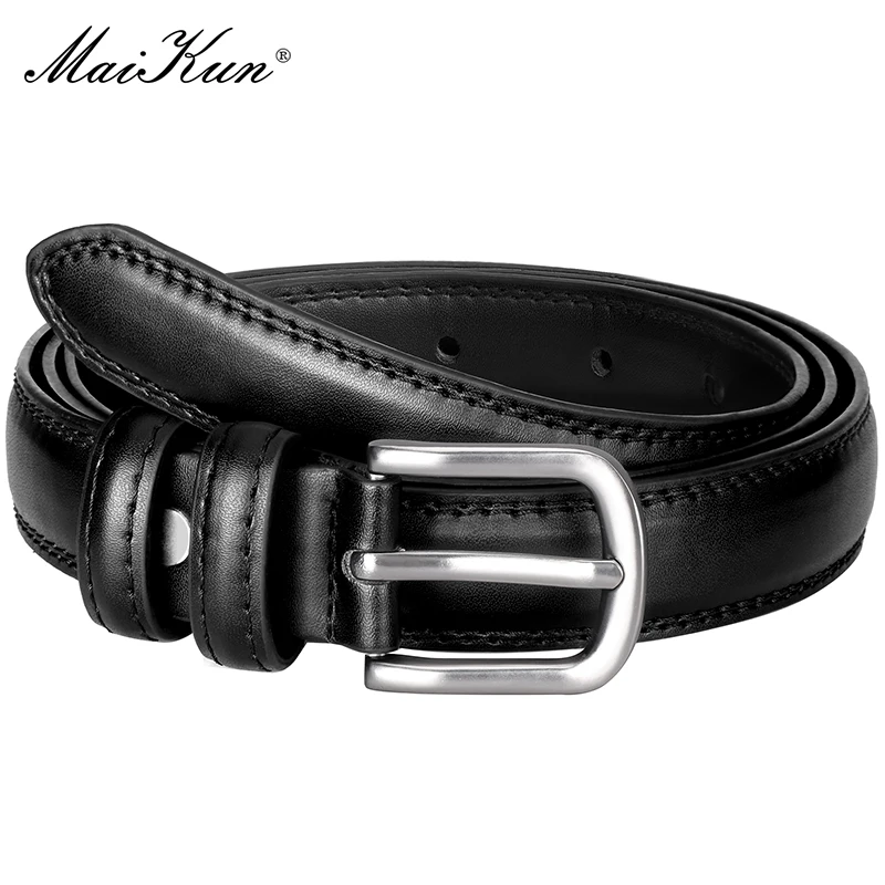 Maikun PU Leather Belts For Women Luxury Female Belt Decorative Simple Waist Alloy Pin Buckle Belt Drop Shipping