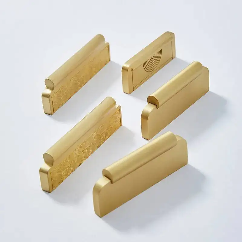 الراقية النحاس الصينية الجديدة الحديثة وبسيطة الرجعية نمط ضوء مقبض باب خزانة الملابس