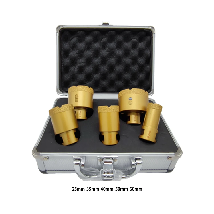 Hole Saw Kit Cutter Concrete Ceramic Stone Dry Drilling M14 Vacuum Brazed Diamond Core Bits Set