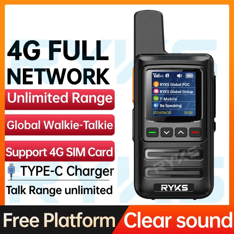 

Walkie Talkie Phone 4G Network Mobile Radio 100 Miles Long Range Handheld Two way radio outdoor