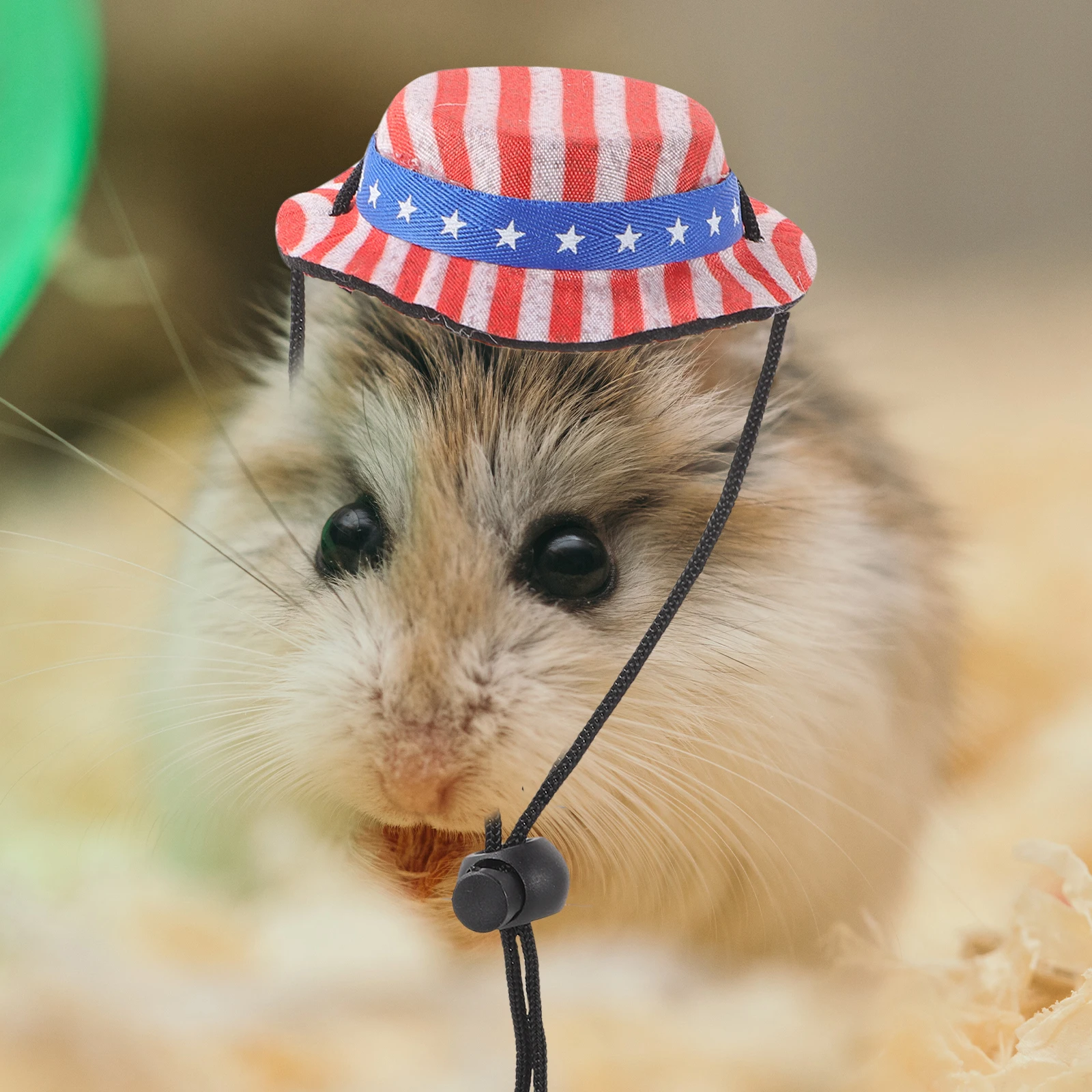 

Stars Cloak Hat Set for Small Pets Adjustable Size Lightweight Decorative Independence Day USA Lizard Hamster Guinea Pig Pet