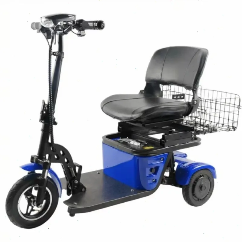 500W Opvouwbare Elektrische Driewieler Voor Ouderen Reizen 36V15.6Ah Lichtgewicht Elektrische Scooter 3 Wielen Met Zitplaats Volwassenen
