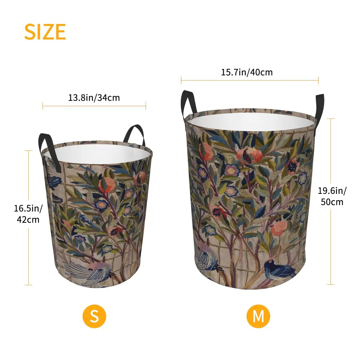 William Morris Kelmscott Trellis Embroidery Foldable Laundry Baskets Dirty Clothes Home Organizer Large Waterproof Bucket Home