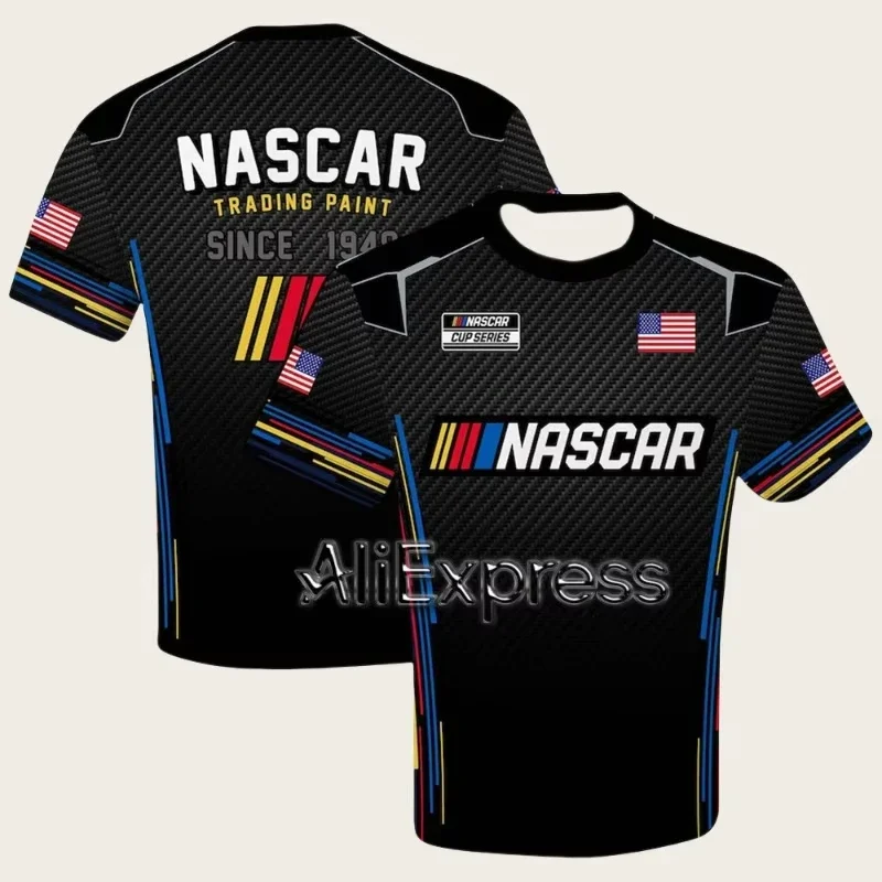 

Лето 2022, мужские тренировочные топы, спортивная форма с клетчатым флагом Nascar, футболка с 3d принтом, дышащие, быстросохнущие повседневные футболки унисекс