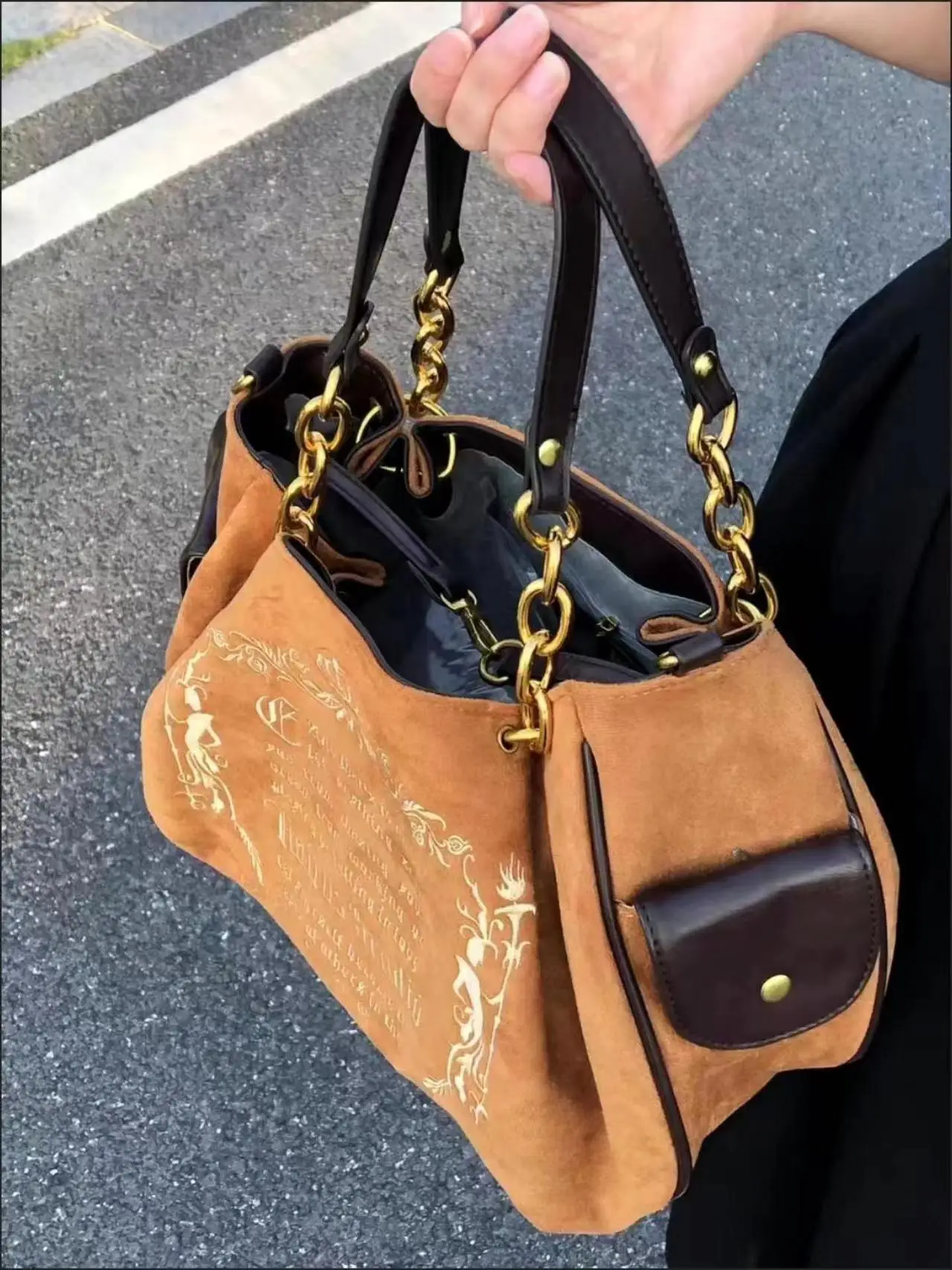 JIAERDI Vintage lettera Y2k borsa donna gotica grande capacità Casual borsa a tracolla borsa femminile Harajuku estetica la Tote Bag