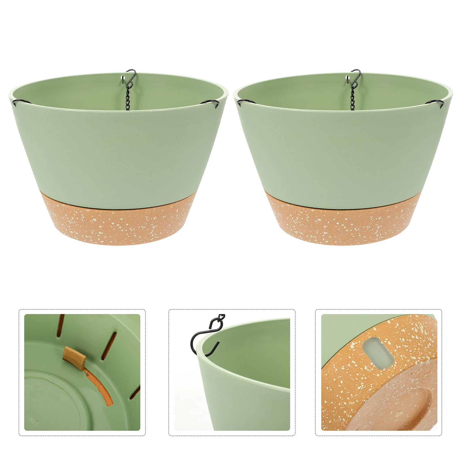 

2Pcs Hanging chid Flower Pot Space saving Garden Container St Plastic Plant Holder Balcony Decor Succulent Planter Multi purpose