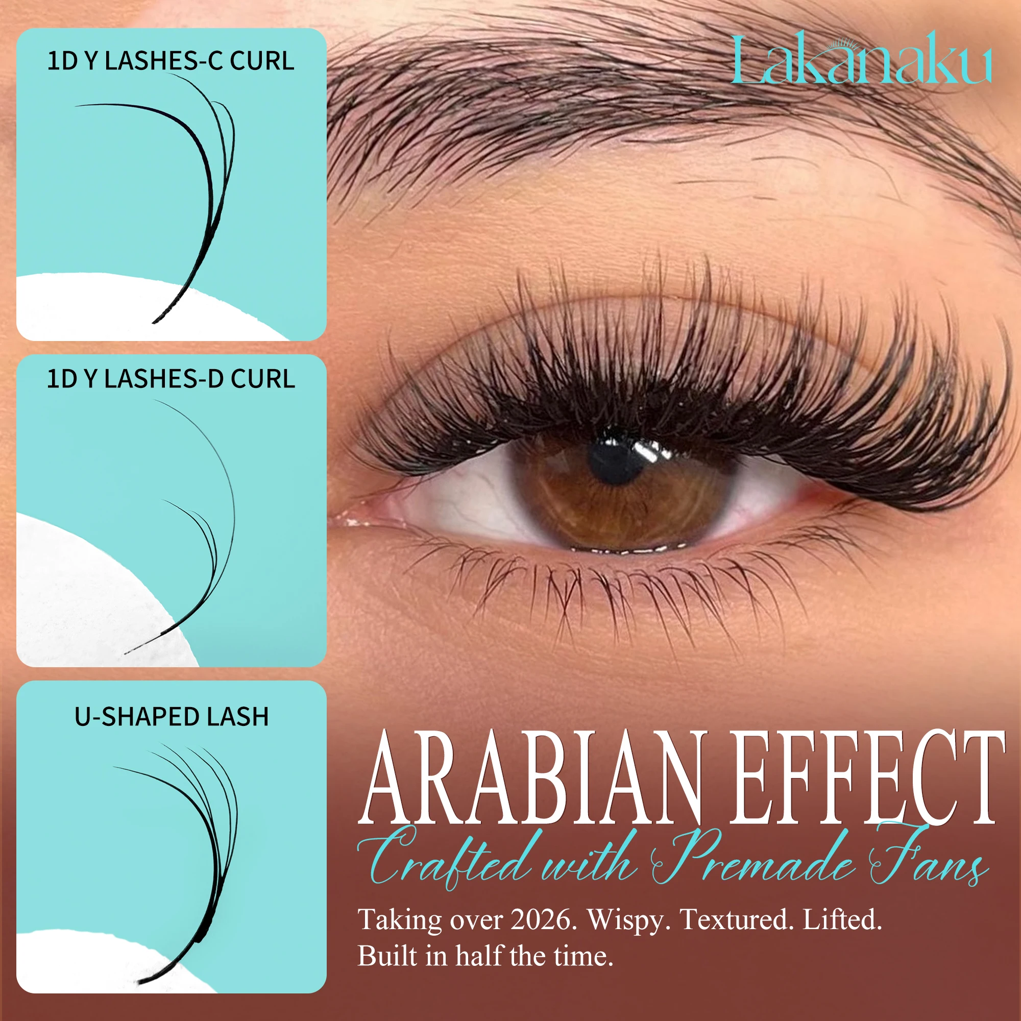 LAKANAKU Arabische Wimpernverlängerung mit C- und D-Biegung, Y-Form, 0,07 YY Wimpern mit doppelten Spitzen, Cilios Titos Russisches Volumen YY Wimpern – Detail 2