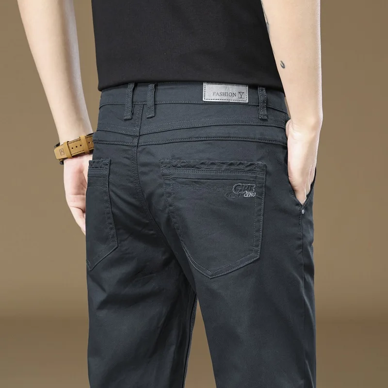 

Новинка 2025 года, мужские облегающие прямые повседневные длинные брюки, различные варианты цвета, тонкие модные универсальные деловые брюки для поездок на работу