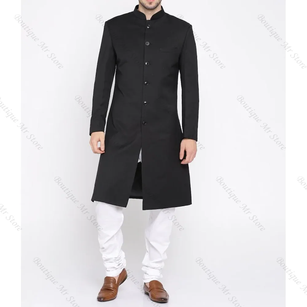 

Long Black Blazer Fashion Single Breasted Men Suit Two Pieces(Jacket+Pants) Lapel Outfits Chic Casual Party Prom Wedding Set