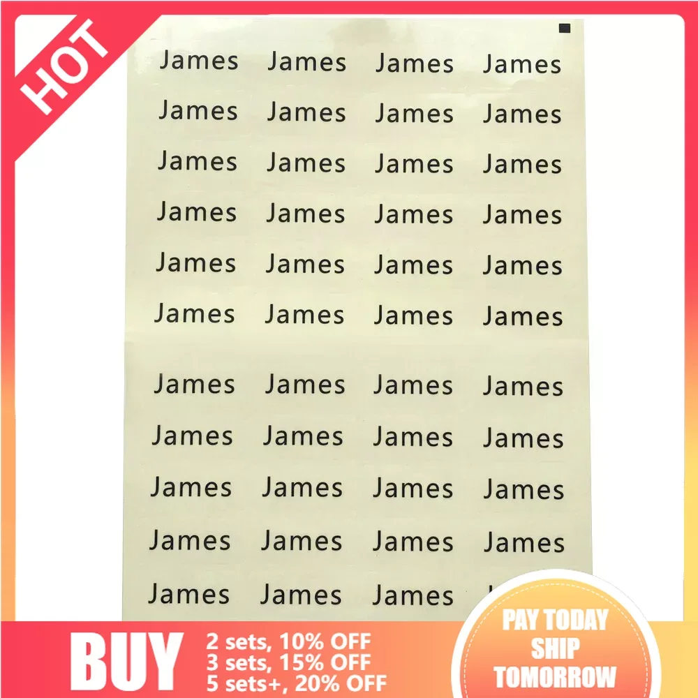 

48Pcs 46x20MM Transparent Personalized Name Tag Stickers Custom Logo Labels For School Stationery Water Bottle Office Supplies