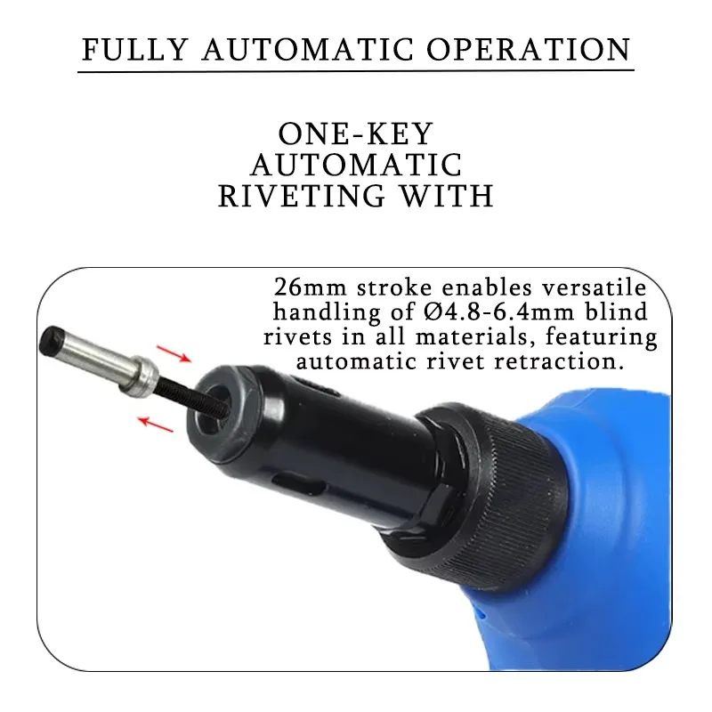 

【specialized】Hot Sale Industrial Electric Rivet RL-T1-20V Brushless Motor 20000N Super Pull Force Tool for 2.4-6.4mm Rivet F
