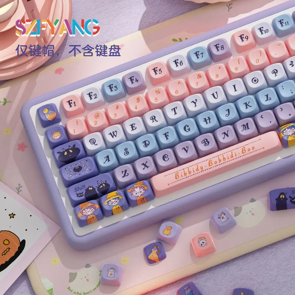 Witch class moa keycap pbt التسامي الساخن لطيف شخصية التكيف 68/75/84/87/98/104/108