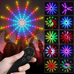 Christmas LED Firework Lights Outdoor Hanging Starburst Lights With Remote RGB Dandelion Light Meteor Shower Rain Light