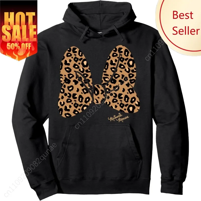 

Disney Minnie Mouse Leopard Print Bow Pullover Hoodie