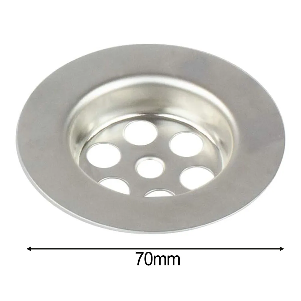 2 Set 70mm Stainless Steel Bath Plug Hole Spare With Screw Drain Accessories Home Bathroom Drain Parts