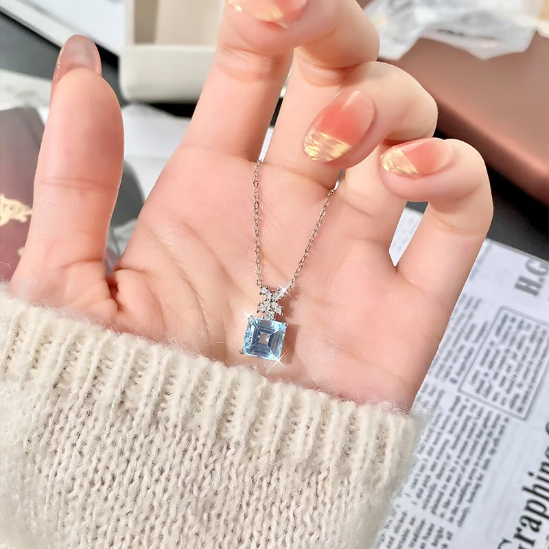 Chinese Style Lucky Blessing Good Fortune S925 Sterling Silver Natural Amethyst Citrine Topaz Pendant Necklace For Women Elegant
