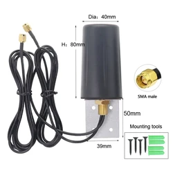 Rinforzare 5G 4G GSM Outdoor Wifi Omni 600 ~ 6000Mhz Antenna esterna impermeabile 12Dbi ad alto guadagno con staffa SMA maschio