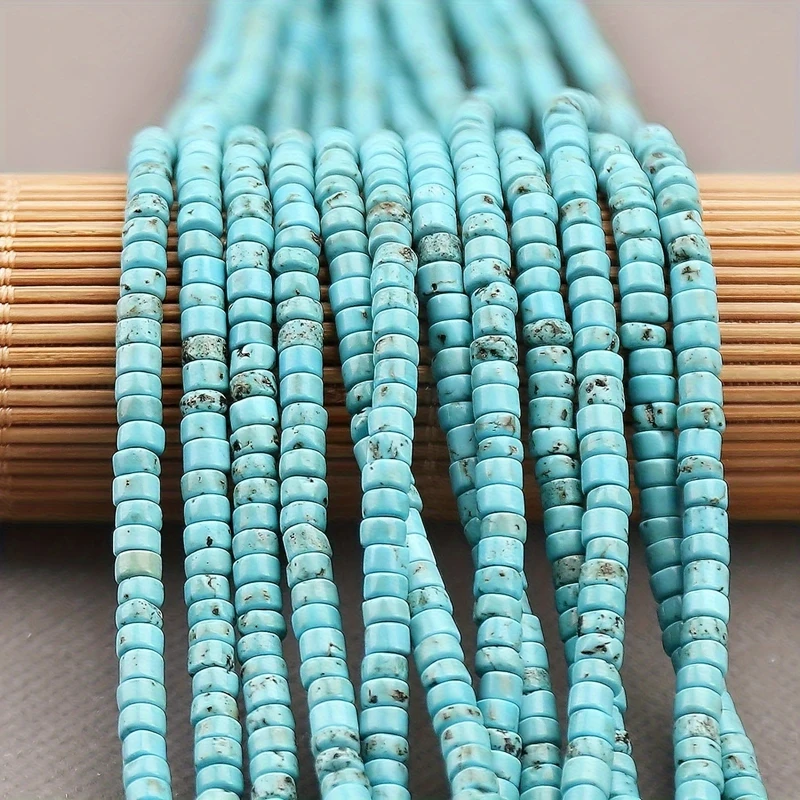 Natursteine, Türkise, Achat, Jade, Labradorit, Abstandshalter-Perlen, 6*3mm, flache, runde Scheiben-Steinperlen für die Schmuckherstellung, DIY-Armband – Detail 3